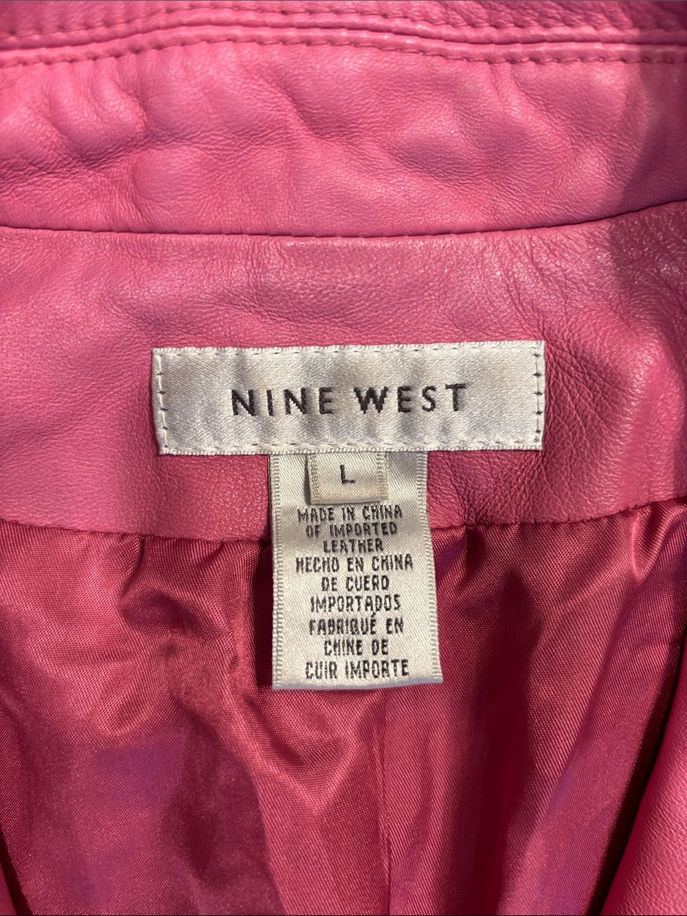 Nine West Pink Genuine Leather Blazer, SZ. L - Picture 2 of 10